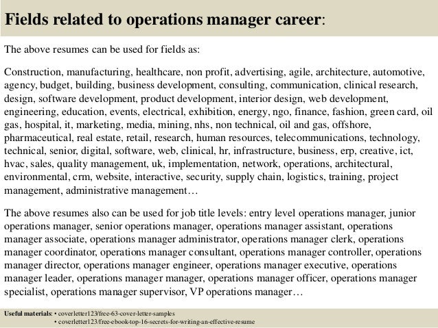 top 5 operations manager cover letter samples operations manager cover letters
