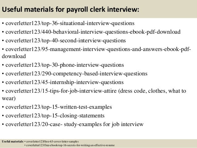 payroll clerk cover letter