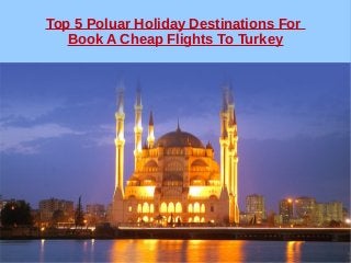 Top 5 Poluar Holiday Destinations For
Book A Cheap Flights To Turkey
 