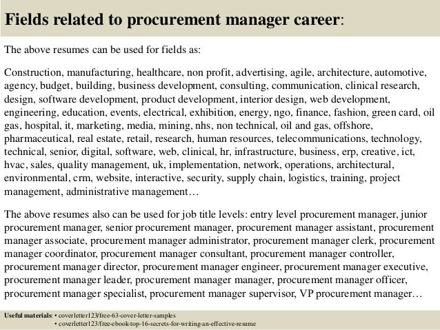 Cover letter for procurement position