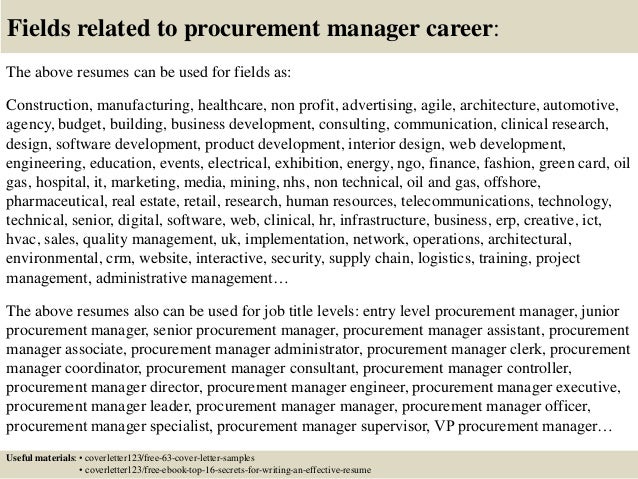 Assistant procurement manager resume