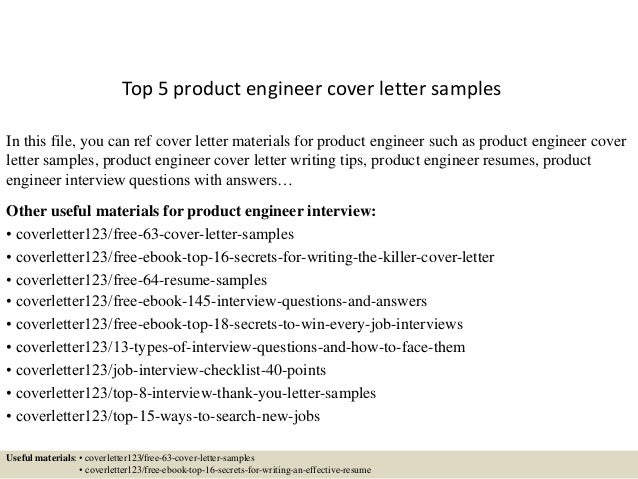 cover letter product engineer