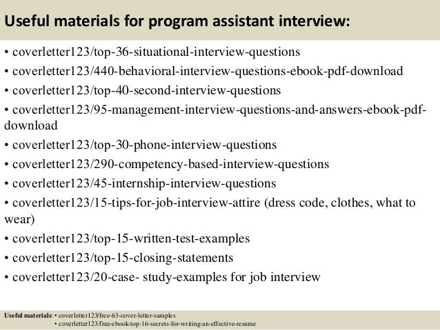 top 5 program assistant cover letter samples cover letters program assistants