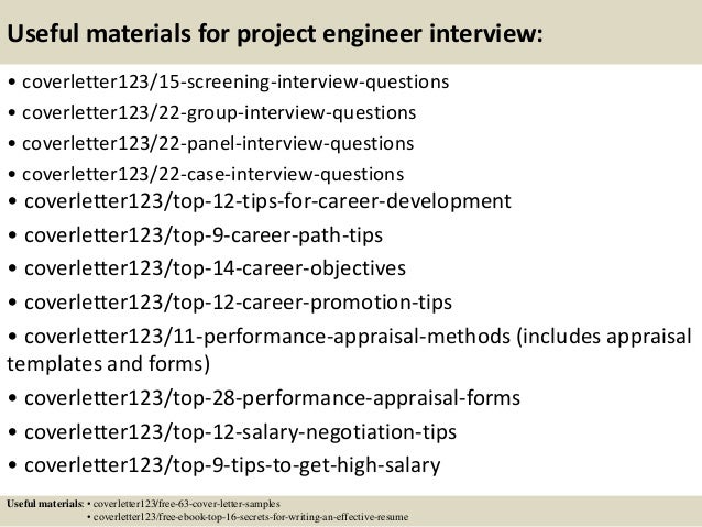 project engineer cover letters