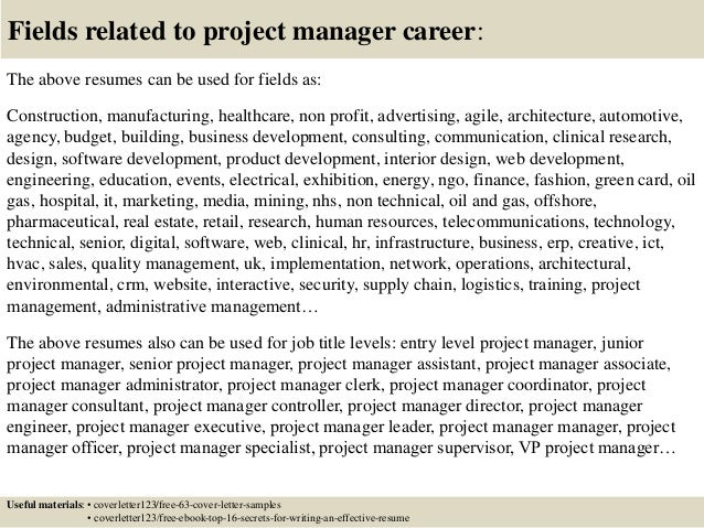 project management cover letters