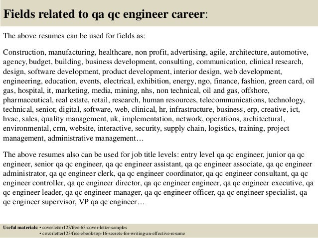 Top 5 qa qc engineer cover letter samples