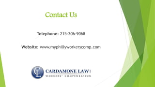 Contact Us
Telephone: 215-206-9068
Website: www.myphillyworkerscomp.com
 