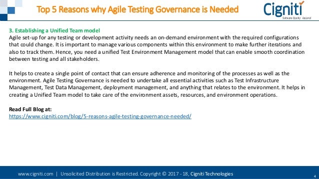 Top 5 Reasons Why Agile Testing Governance Is Needed