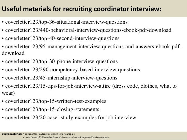 top 5 recruiting coordinator cover letter samples technology coordinator cover letter