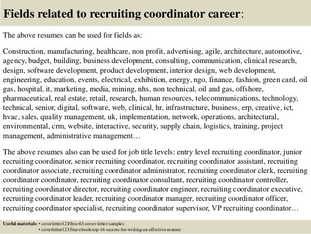 sample cover letters to recruiters