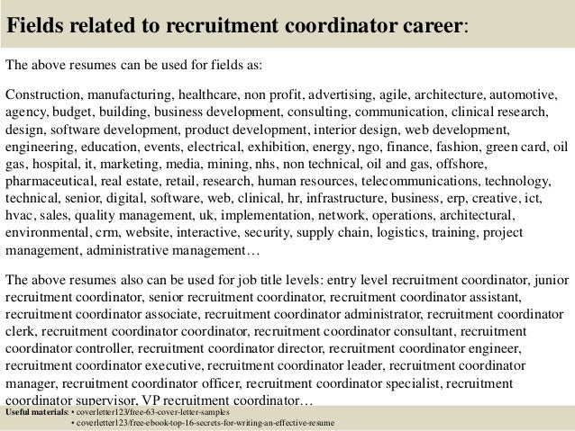 top 5 recruitment coordinator cover letter samples recruiting coordinator cover letter