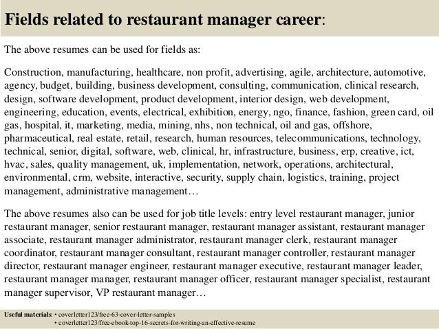 top 5 restaurant manager cover letter samples restaurant manager cover letter samples
