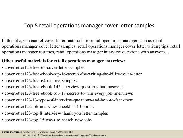 top 5 retail operations manager cover letter samples operations cover letters