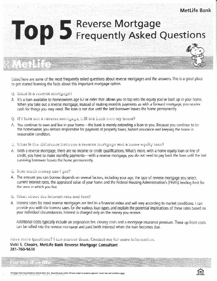 Top 5 Reverse Mortgage Questions