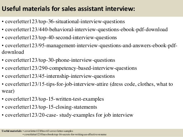 sales assistant job interview