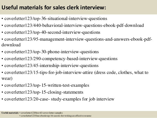 12 useful materials for sales clerk sample sales clerk cover letter