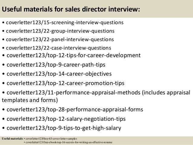 sales director cover letter sample