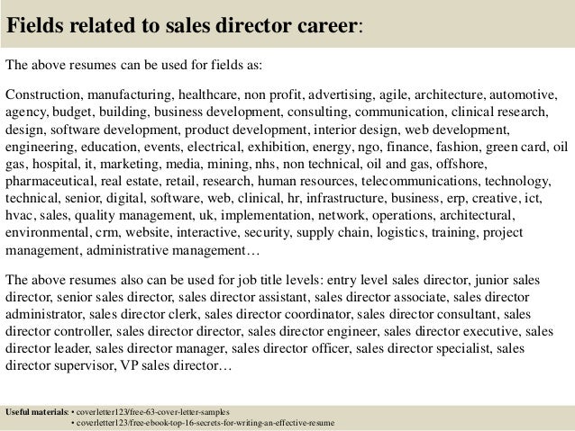 sales director cover letter sample