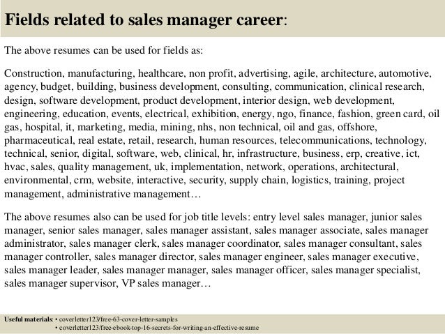 Top 5 Sales Manager Cover Letter Samples