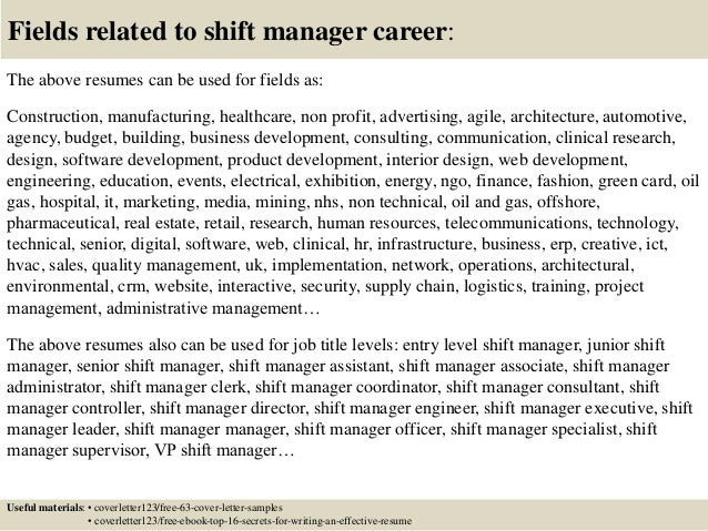 top 5 shift manager cover letter samples shift manager cover letter