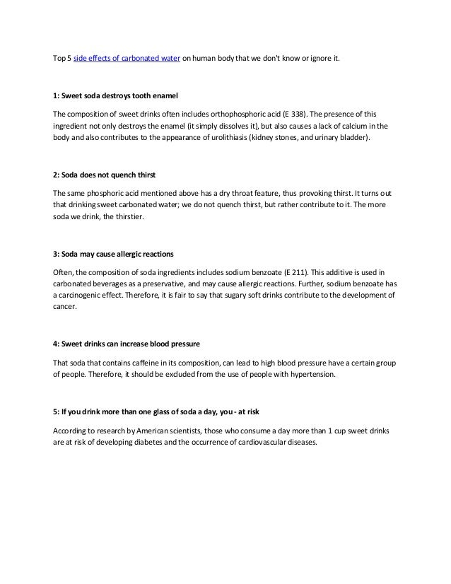 Top 5 side effects of carbonated water