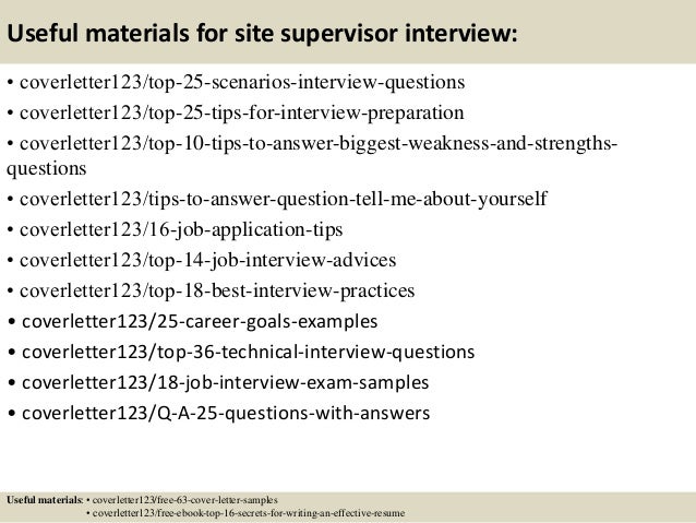 top 5 site supervisor cover letter samples