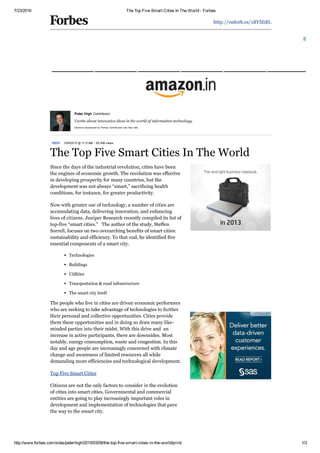 Top 5 smart cities of the world | PDF
