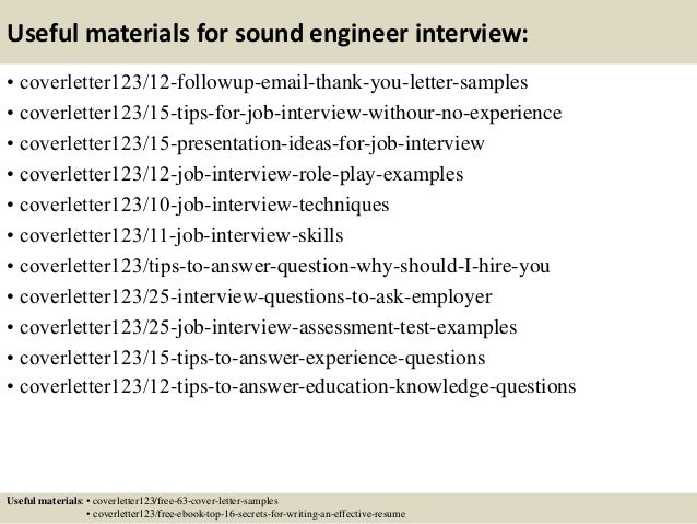 audio engineer cover letter