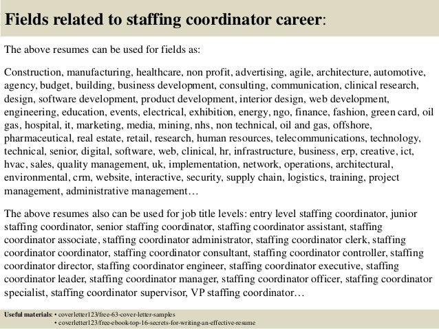 staffing coordinator job description