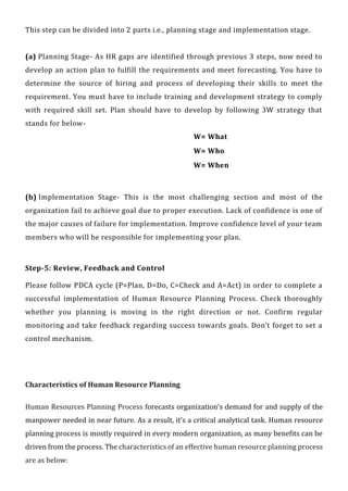 Top 5 steps of human resource planning process