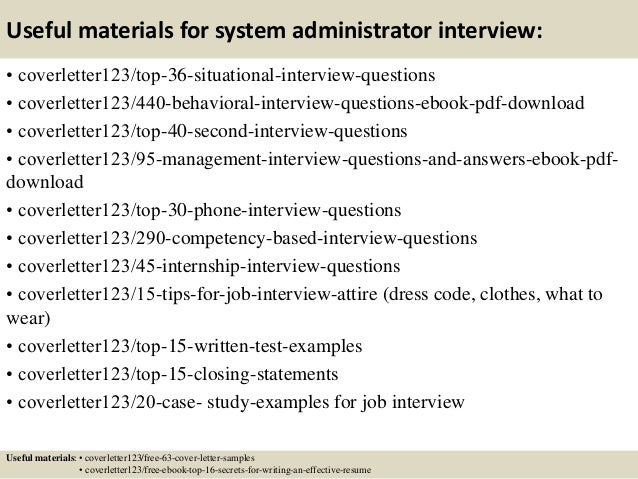 system admin cover letter