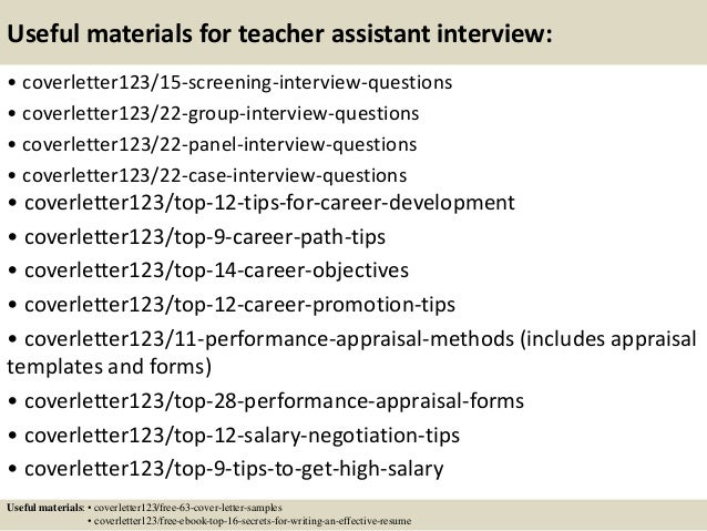 teaching assistant covering letters