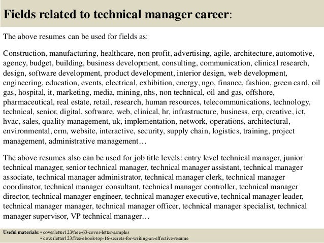 technical director cover letter