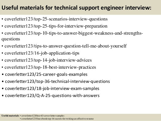 Sample cover letter for technical support