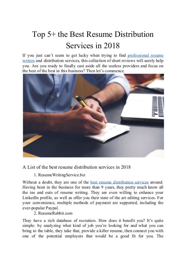 Top 5 The Best Resume Distribution Services In 2018