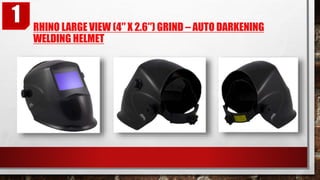 RHINO LARGE VIEW (4″ X 2.6″) GRIND – AUTO DARKENING
WELDING HELMET
1
 