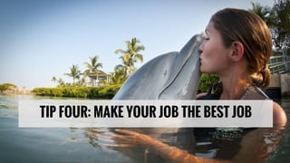 TIP FOUR: MAKE YOUR JOB THE BEST JOB
 