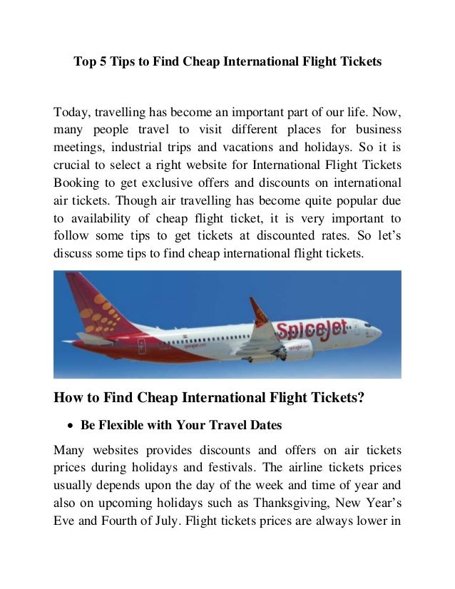 Top 5 Tips to Find Cheap International Flight Tickets