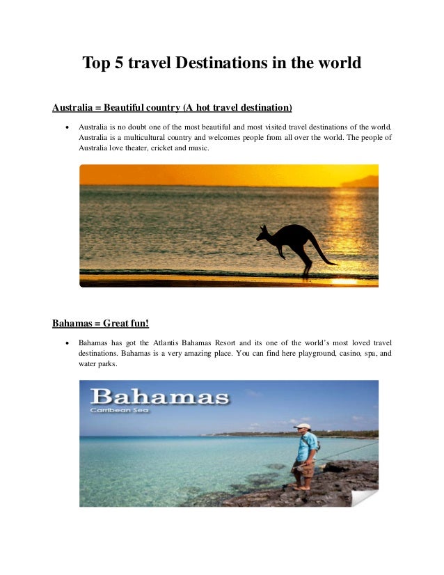 Top 5 travel destinations in the world