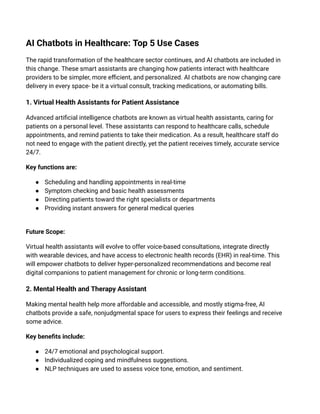 How AI Chatbots Are Revolutionizing Healthcare: Top 5 Use Cases ...