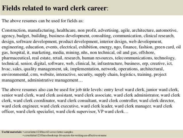 unit clerk cover letter