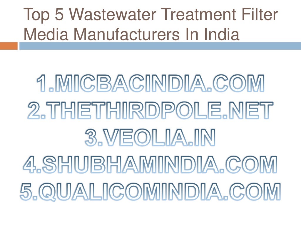 Top 5 Wastewater Treatment Filter Media Manufacturers In India