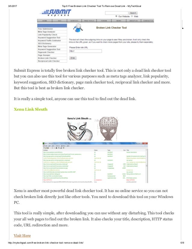 Top 6 free broken link checker tool to remove dead link