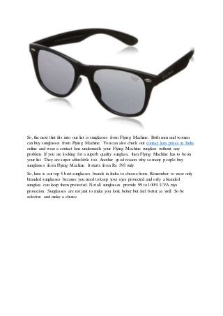 Top 6 Sunglasses Brand In India To Wear With Lens2home