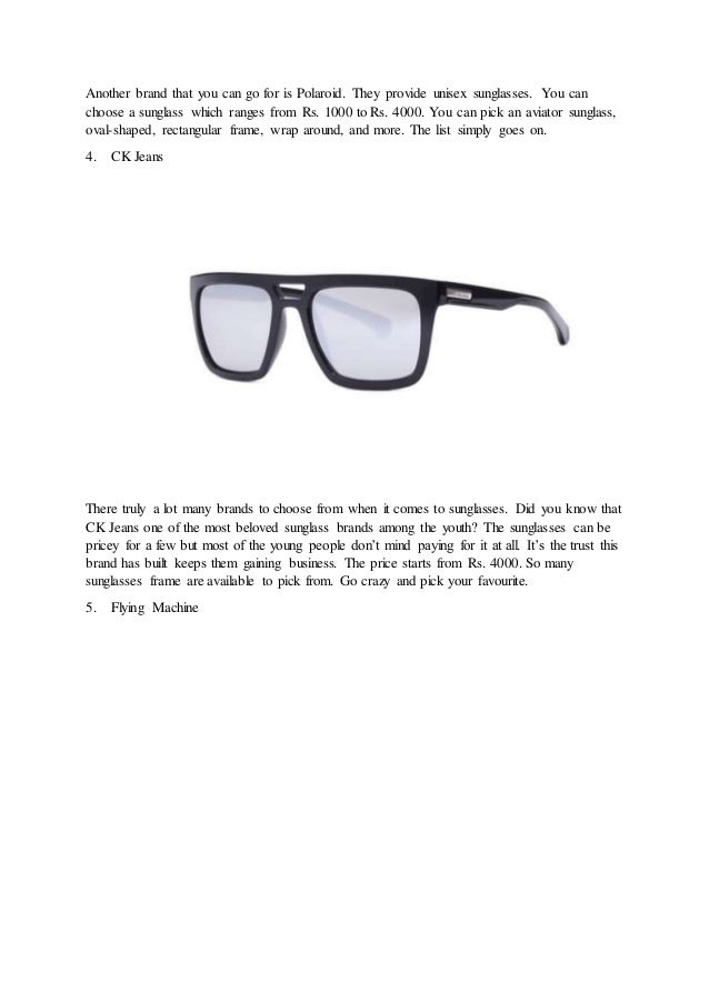 Top 6 Sunglasses Brand In India To Wear With Lens2home