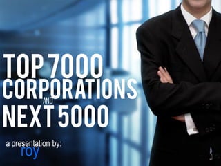 TOP 7000NEXT 5000CORPORATIONS 
AND 
a presentation by: 
roy  