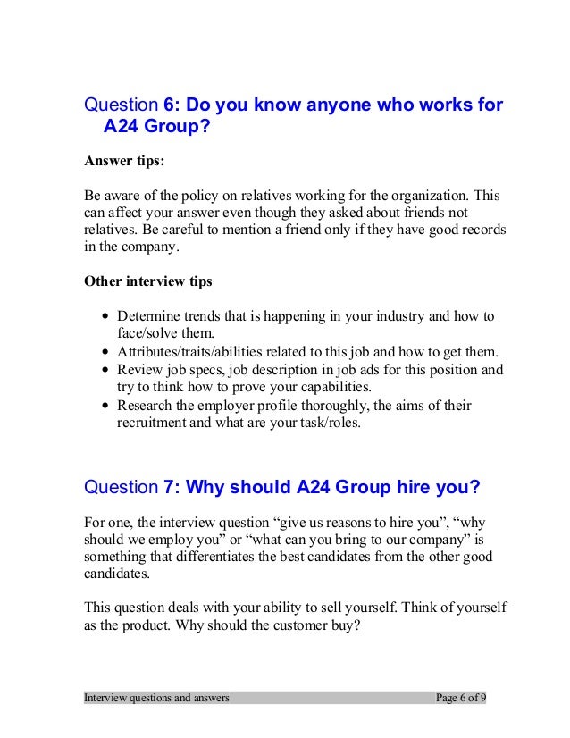 group interview questions