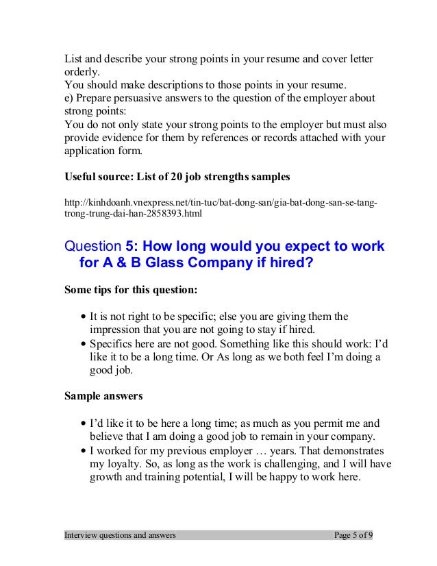 Top 7 a & b glass company interview questions and answers