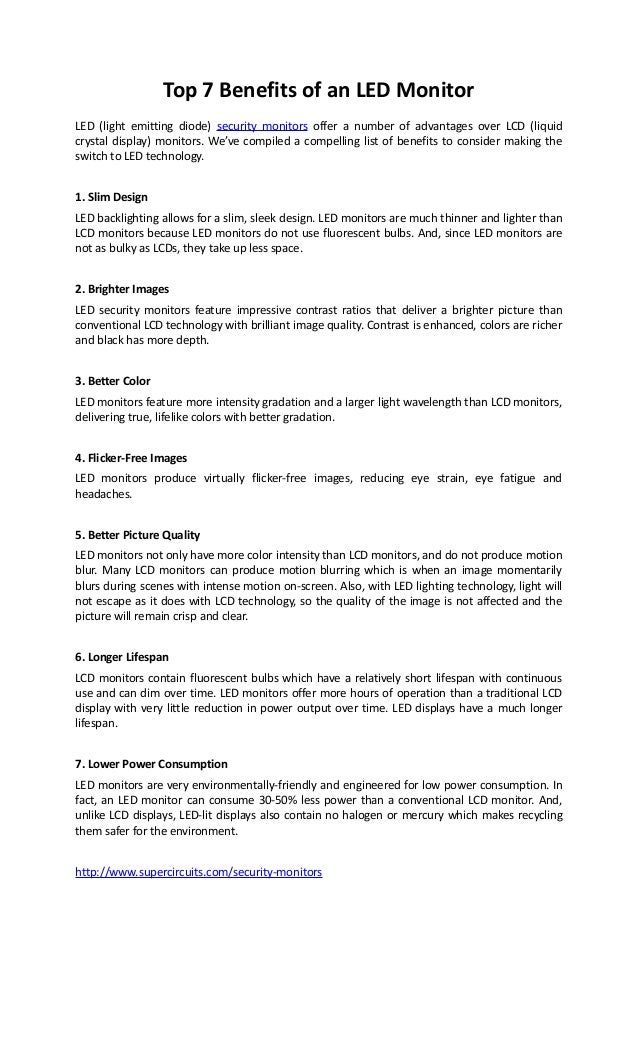 Top 7 benefits of an led monitor