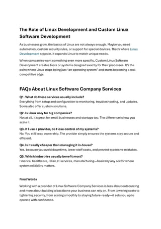 Top 7 Benefits of Partnering with a Linux Software Company Services ...
